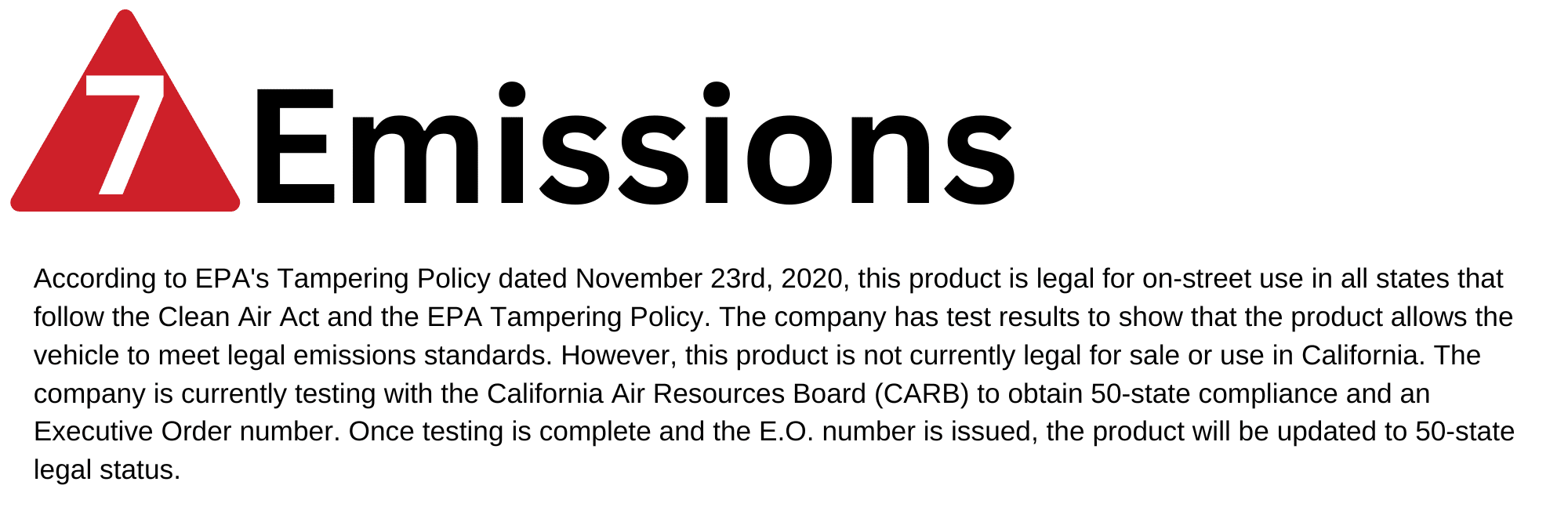 Red triangle with "7 Emissions" text.