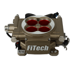 A FiTech fuel injection throttle body with four circular ports.