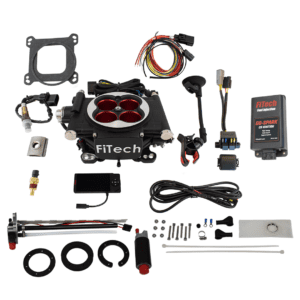FiTech fuel injection system kit components displayed.