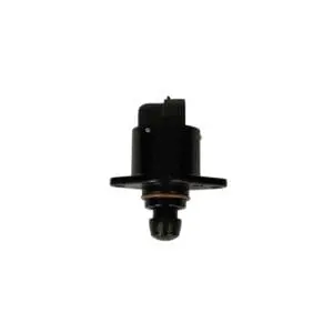 Black mechanical component with a mounting flange and connector.