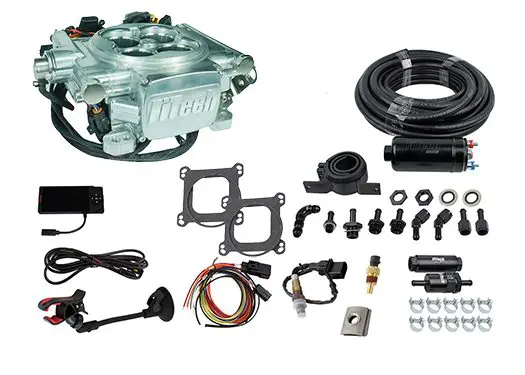 Go EFI 4 600 HP Power Adder Bright Aluminum EFI System With Inline Fuel Delivery Master Kit