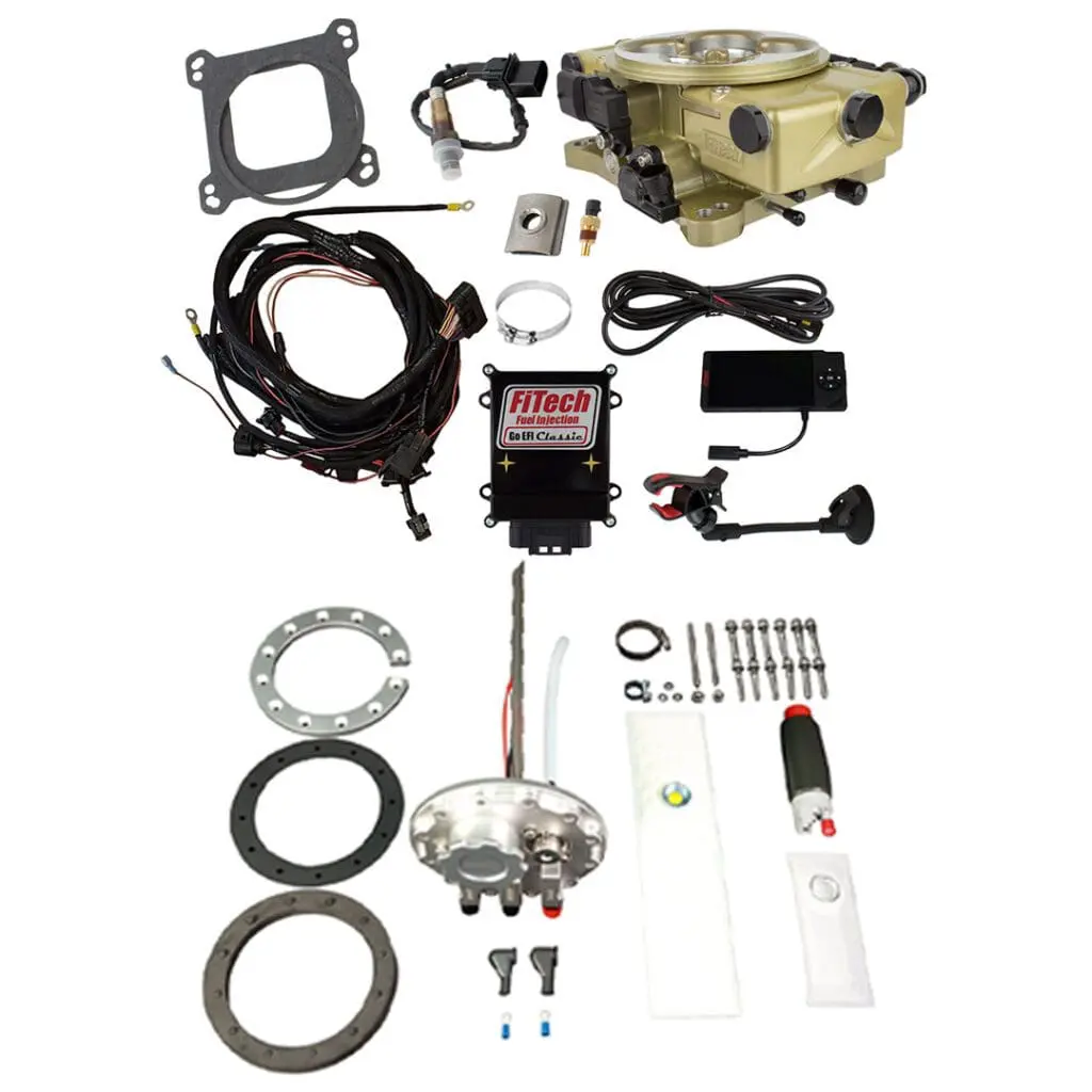 A collection of various automotive or mechanical parts and components.