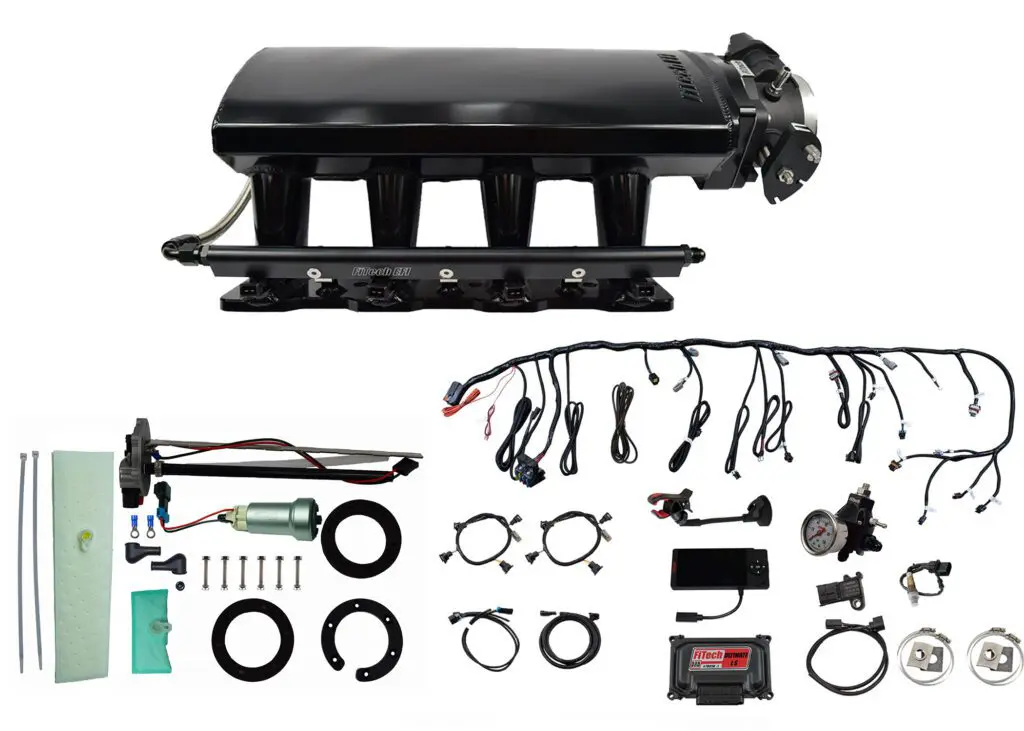 Ultimate LS 500 HP EFI System With Long Runner Cathedral Intake, In Tank 440 LPH Pump Module & Go Fuel Regulator Master Kit