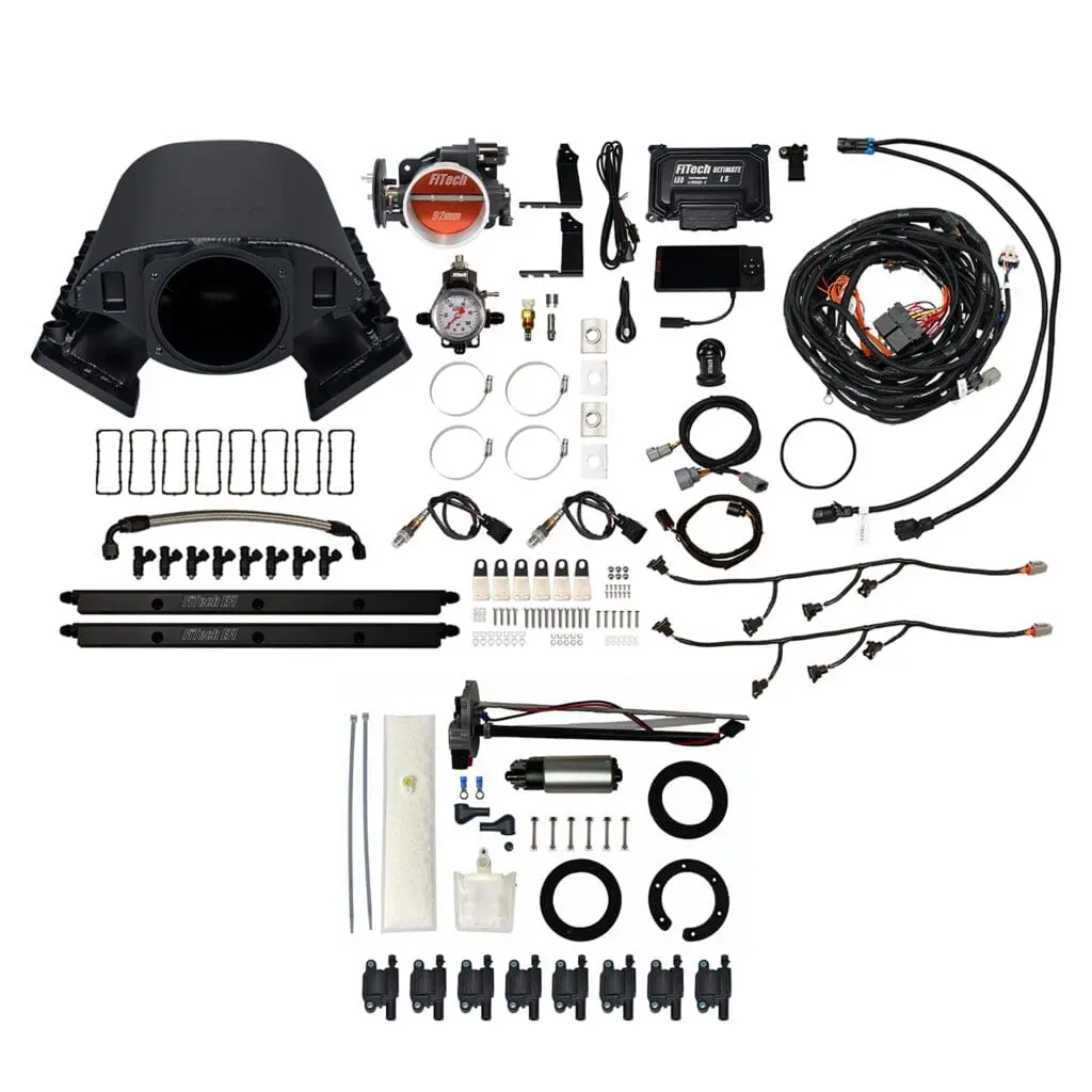 Automotive engine components and wiring kit.