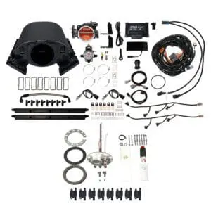 Automotive parts and accessories laid out.