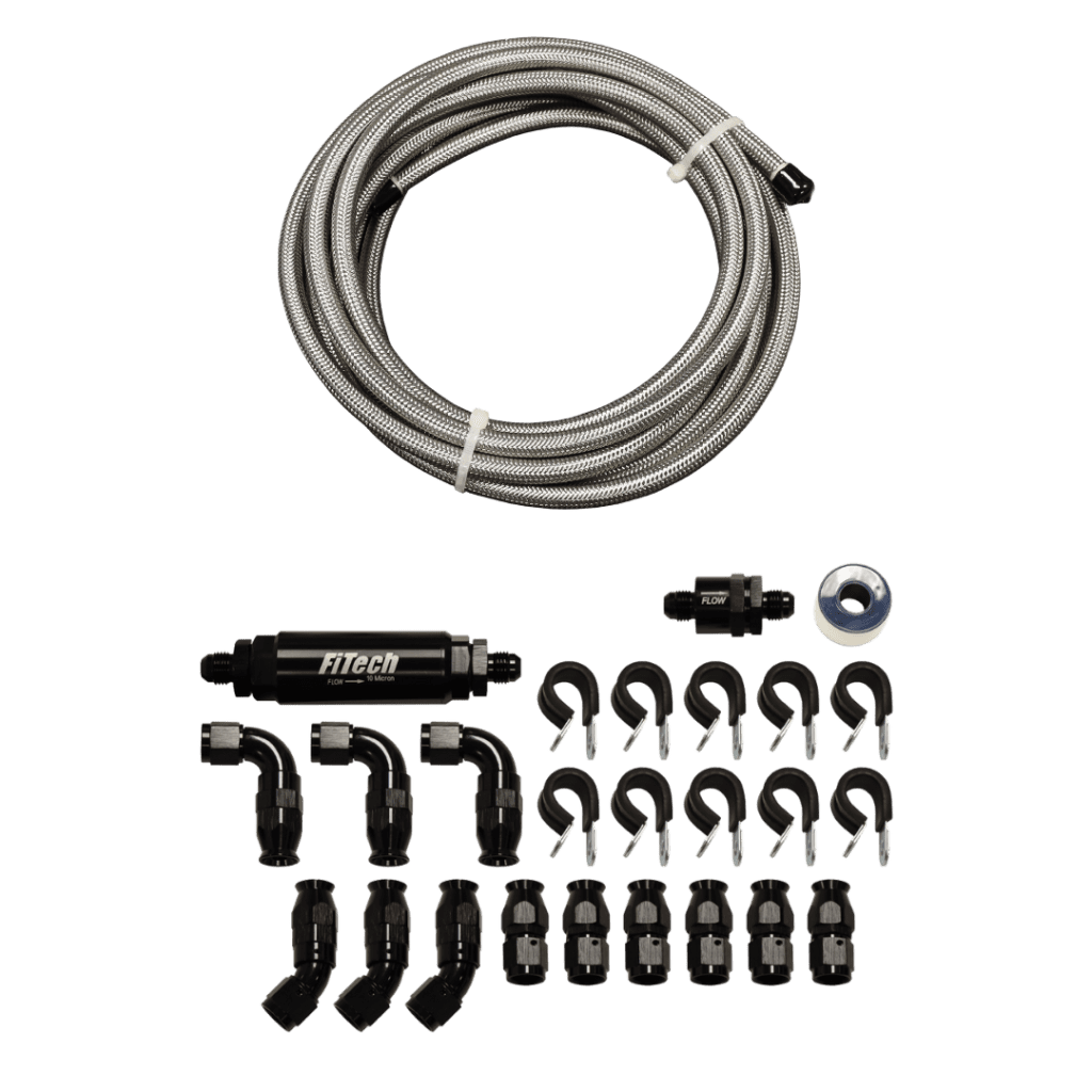 A set of cables and connectors with mounting hardware.