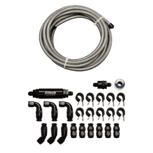 A set of cables and connectors with mounting hardware.