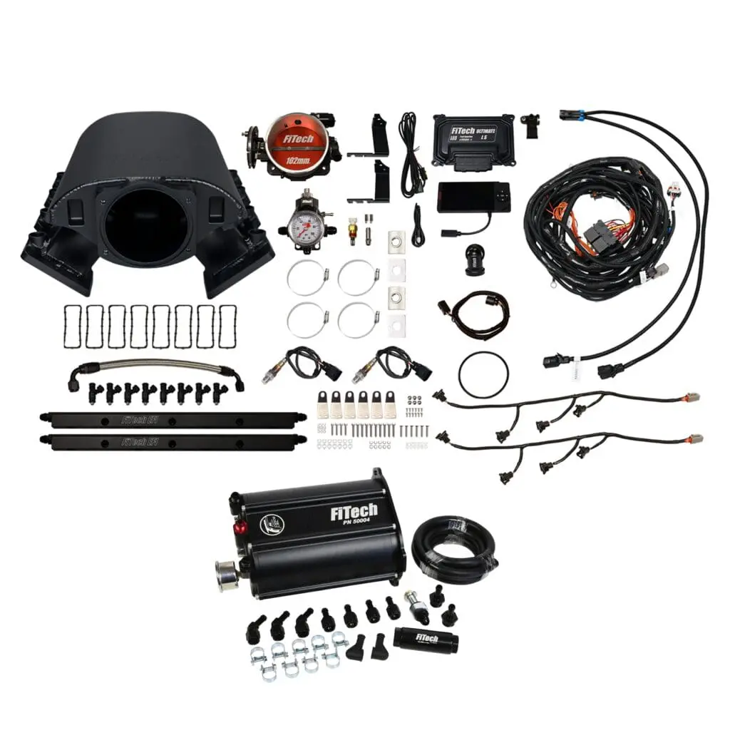 A complete automotive wiring harness kit with various connectors and components.