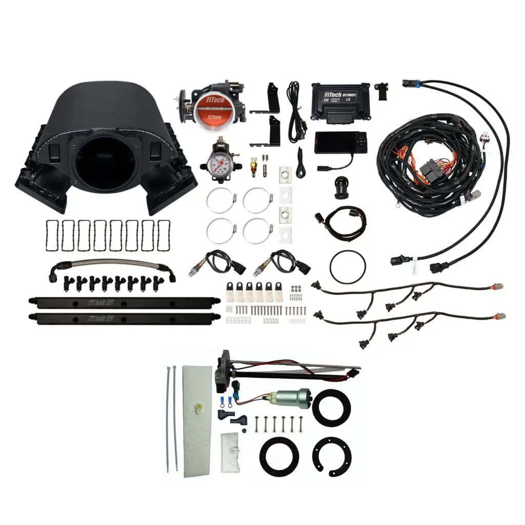 Comprehensive automotive wiring harness kit with connectors and tools.