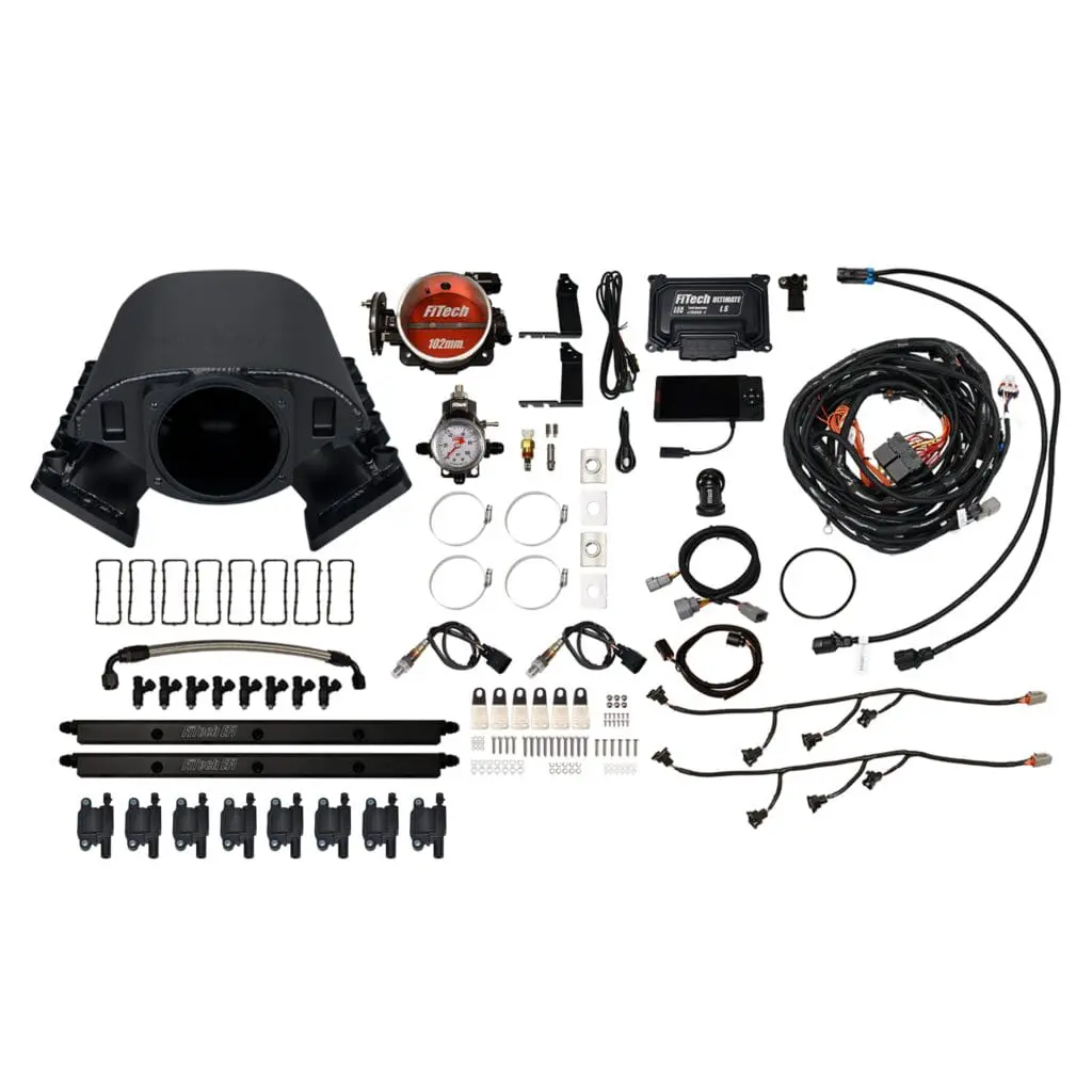 Complete automotive wiring harness kit with various connectors and components.