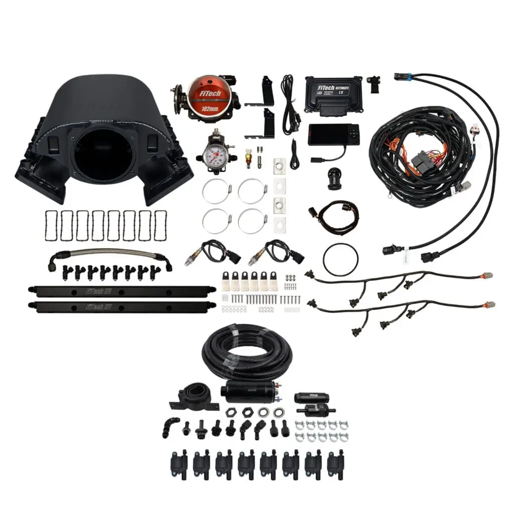 Complete automotive wiring harness kit with connectors and terminals.