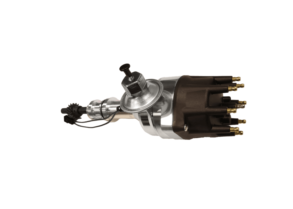 Car ignition distributor with wires attached.