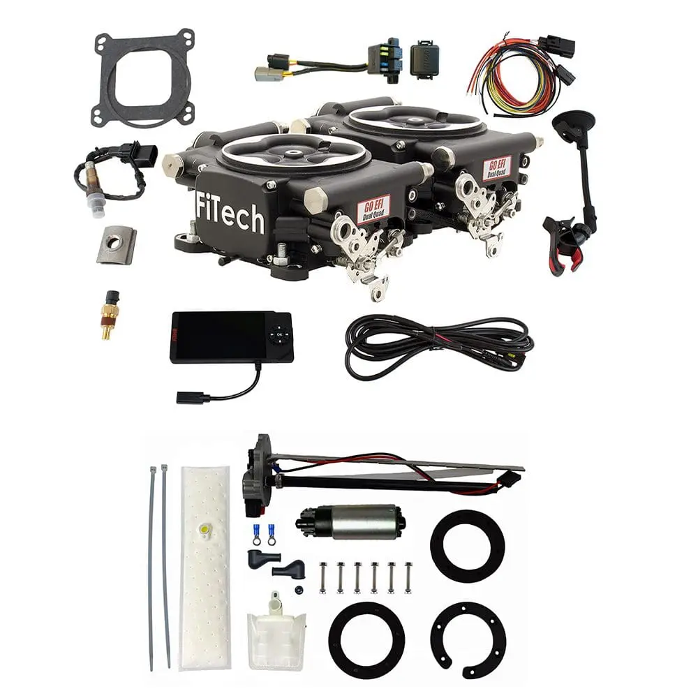 FiTech fuel injection system components displayed.