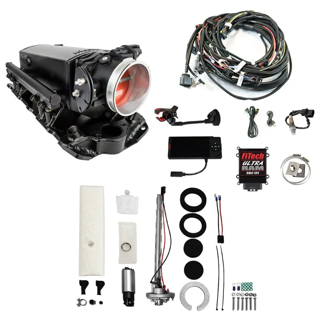 Car engine parts and wiring kit set.