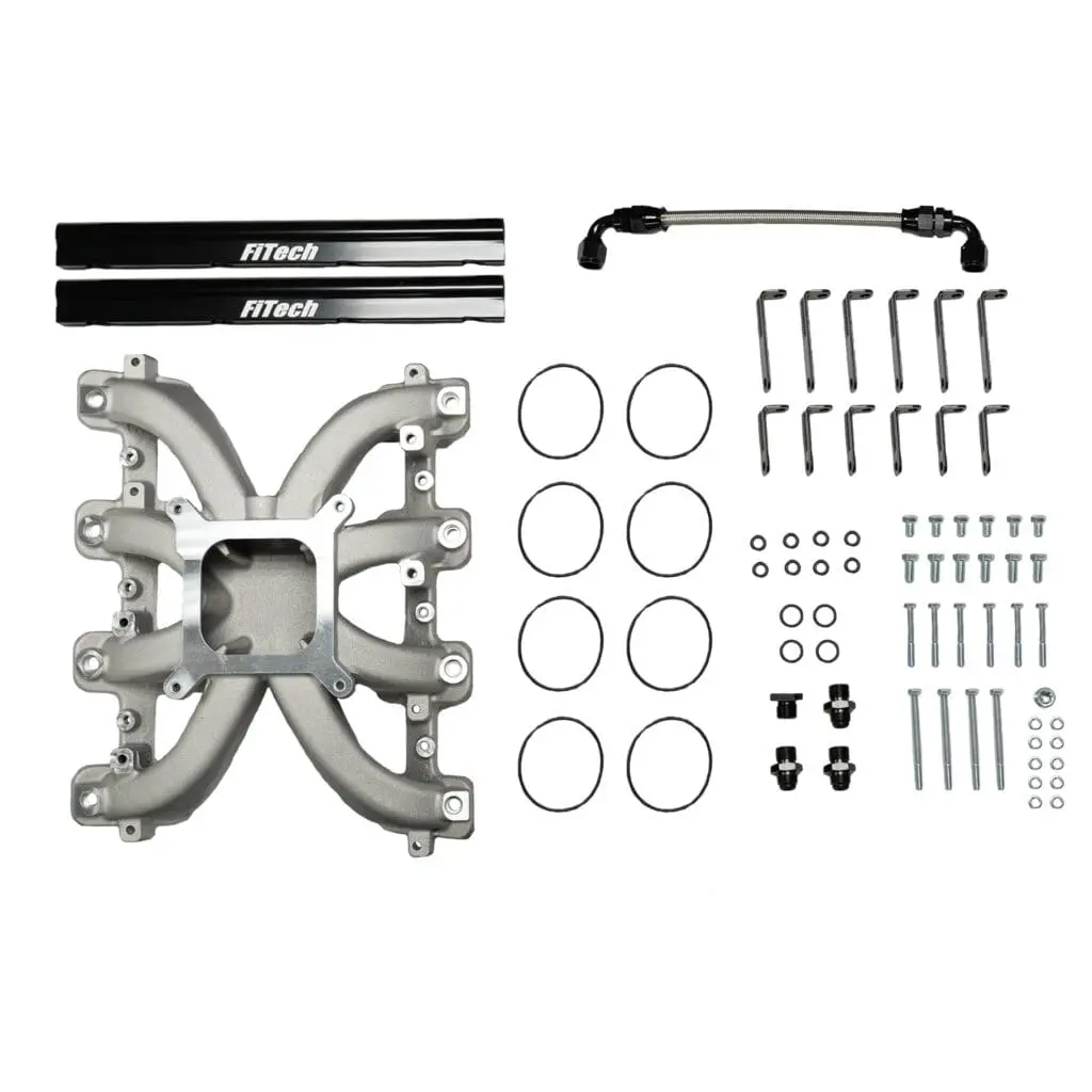 Car engine manifold and accessories kit.