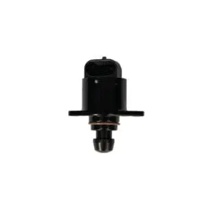 Black automotive sensor with mounting flange and connector.