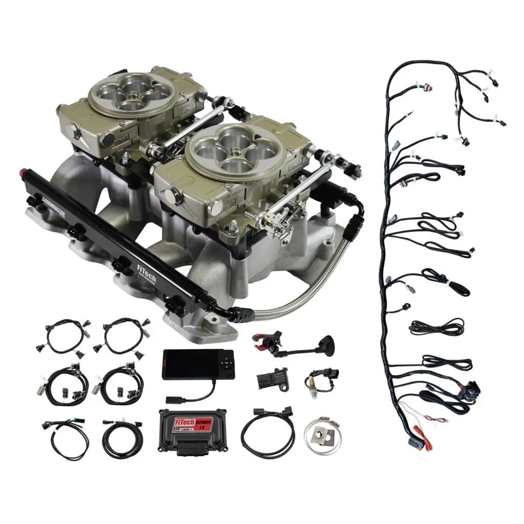 Car engine components and wiring harness set.