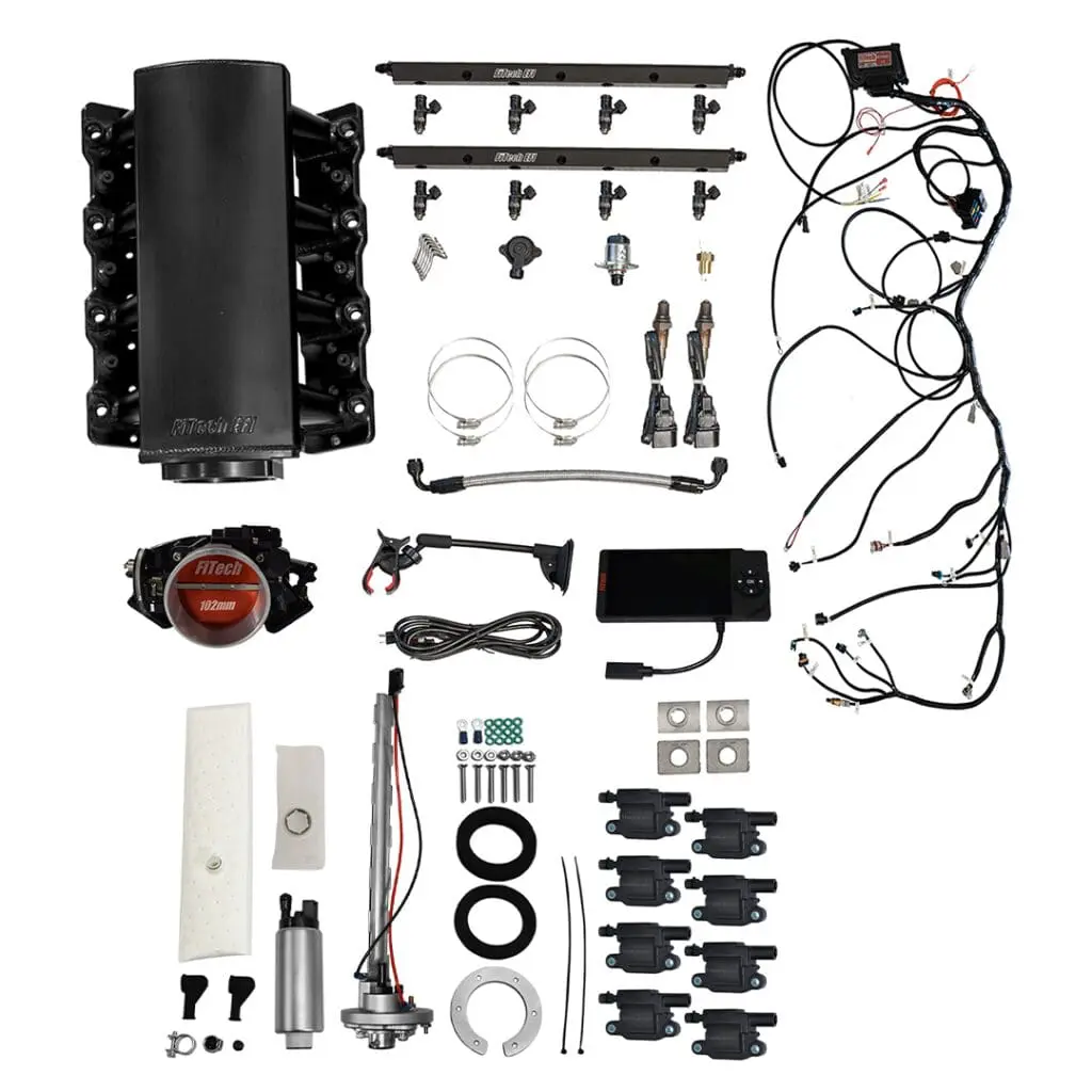 Car engine components and wiring kit.