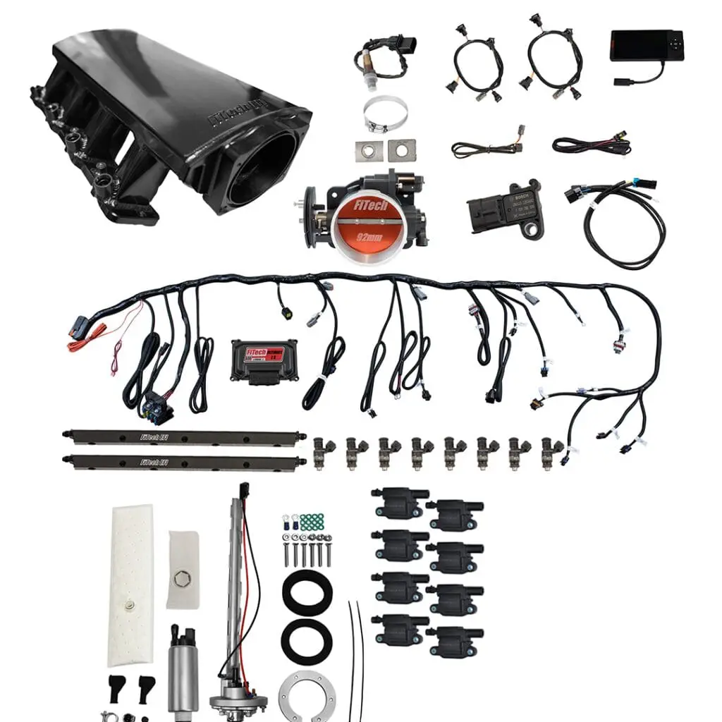 Automotive engine parts and wiring components.