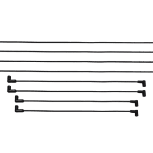 Nine black L-shaped hooks in different lengths.