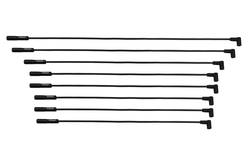 Nine black cables with right-angle connectors.