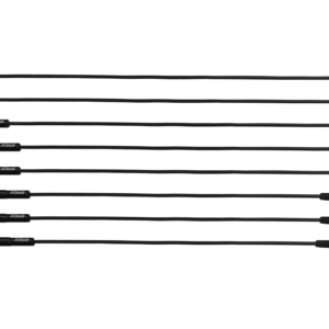 Nine black cables with right-angle connectors.