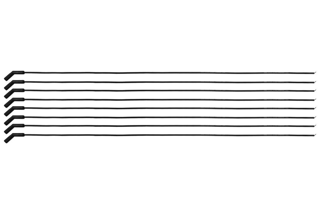 Black Allen wrench set on white background.