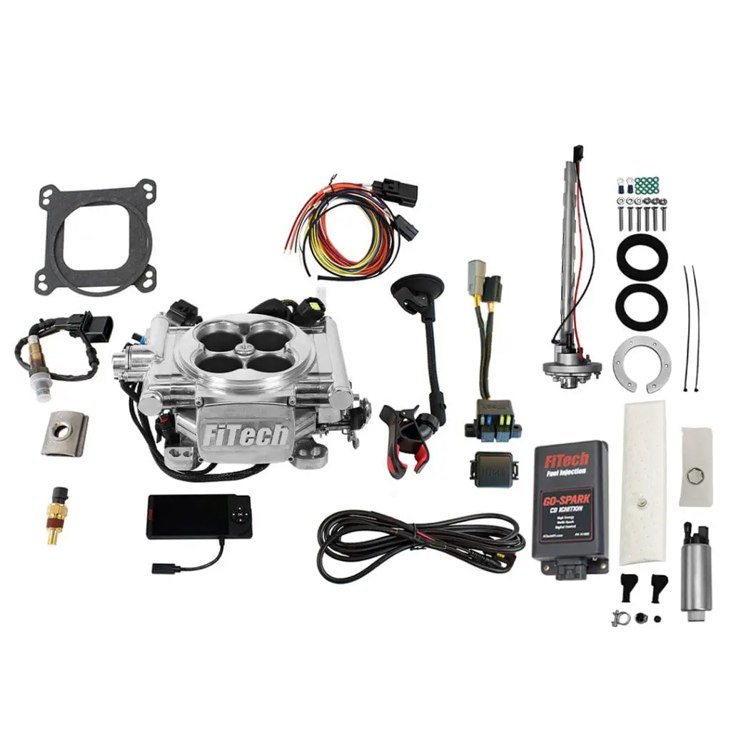 Carburetor and electronic fuel injection kit components.