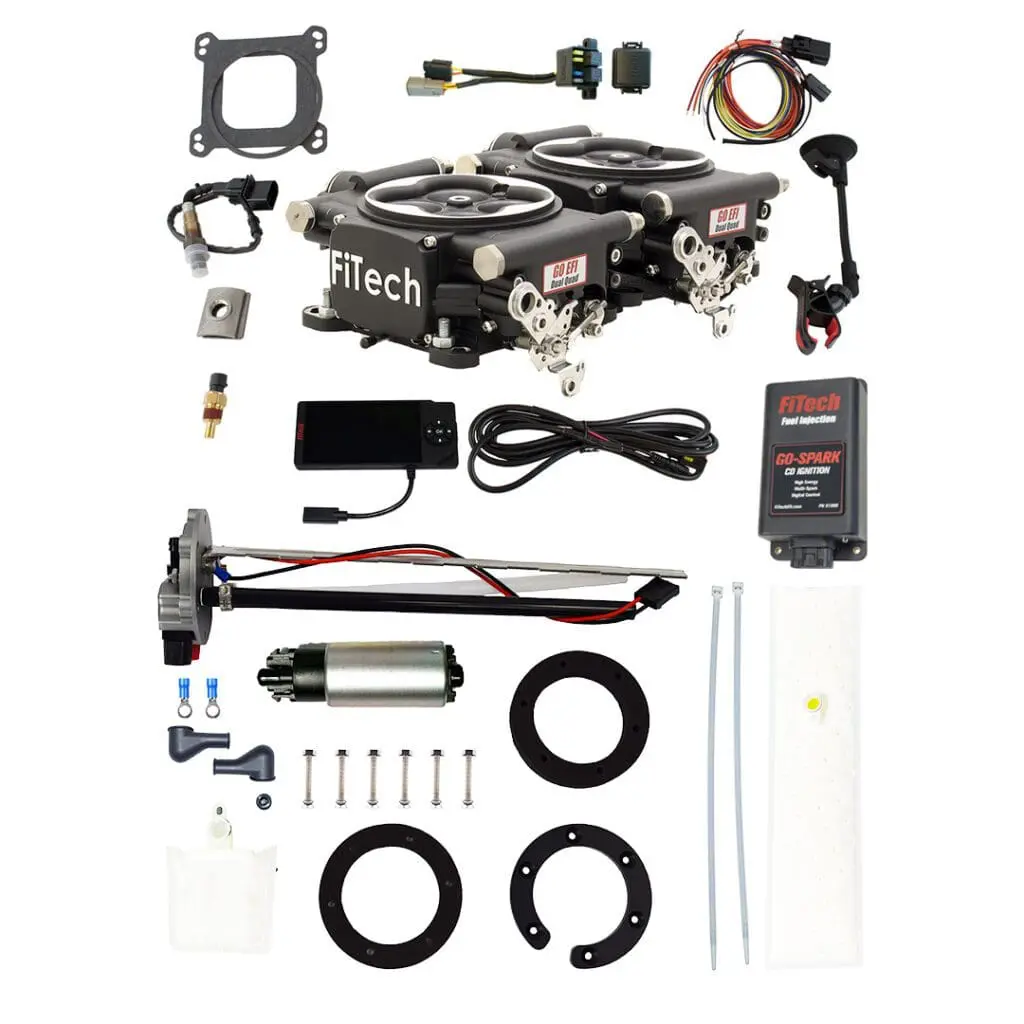 FiTech fuel injection system components and accessories.