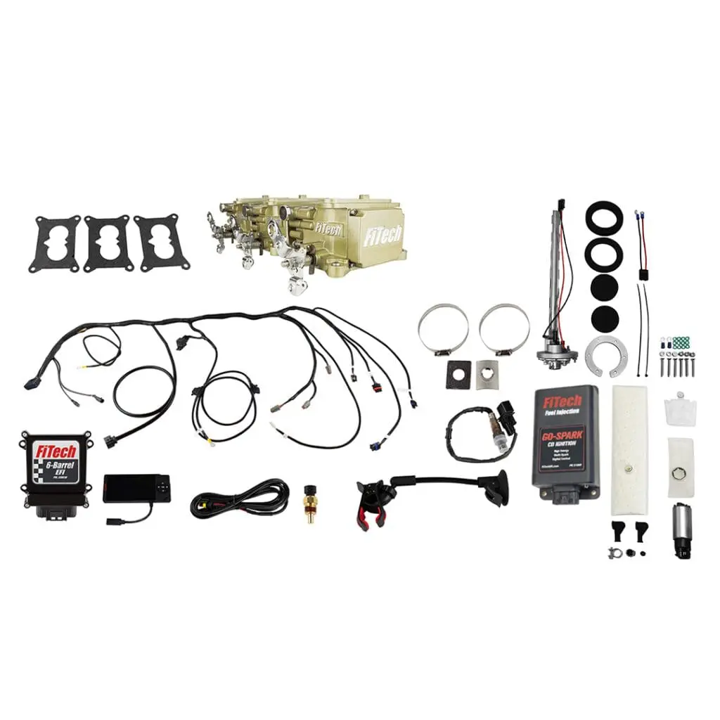 FiTech fuel injection system components and accessories.