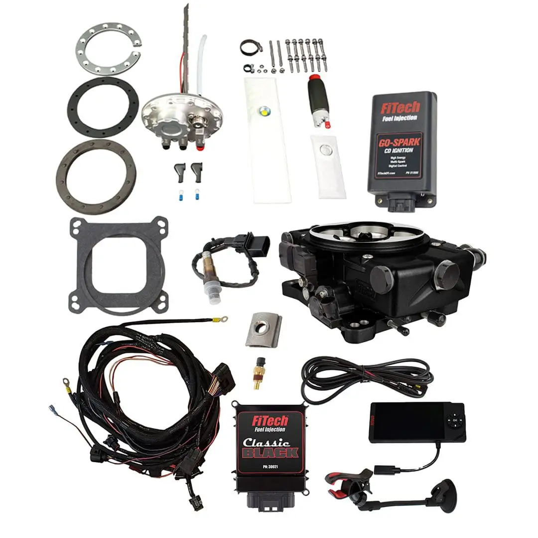 FiTech fuel injection system components and accessories.