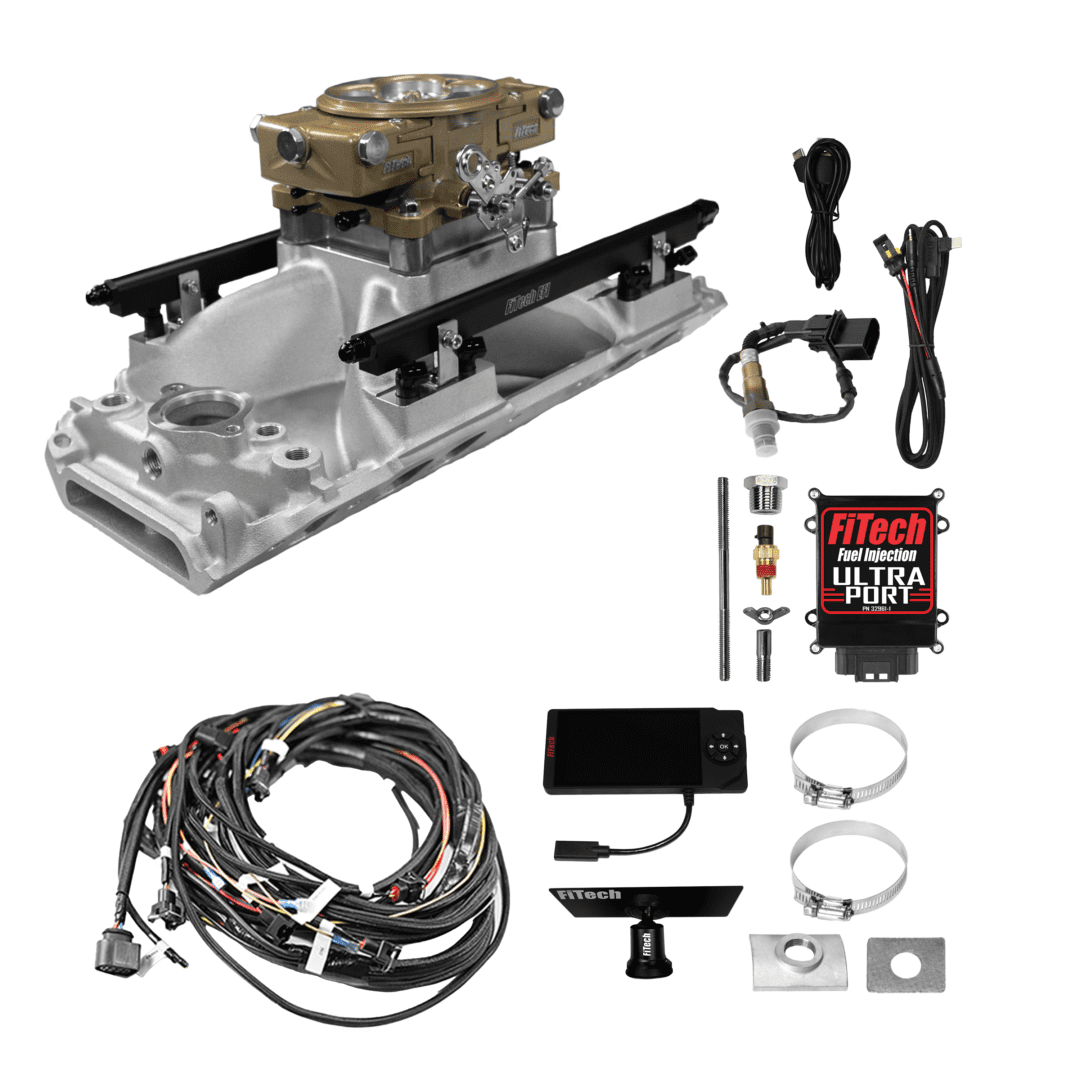Car engine fuel injection system components.