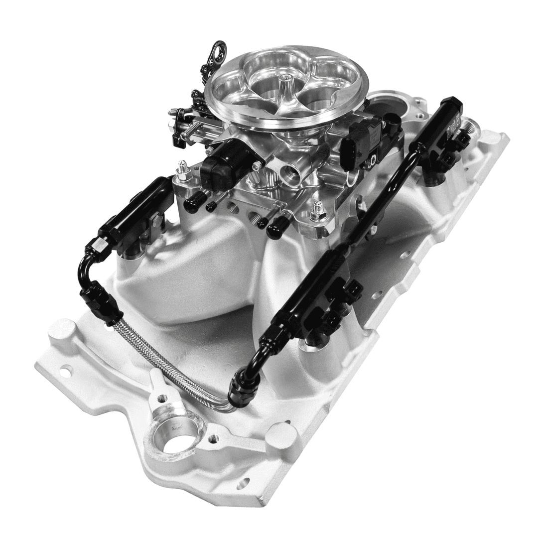 High-performance car engine intake manifold.
