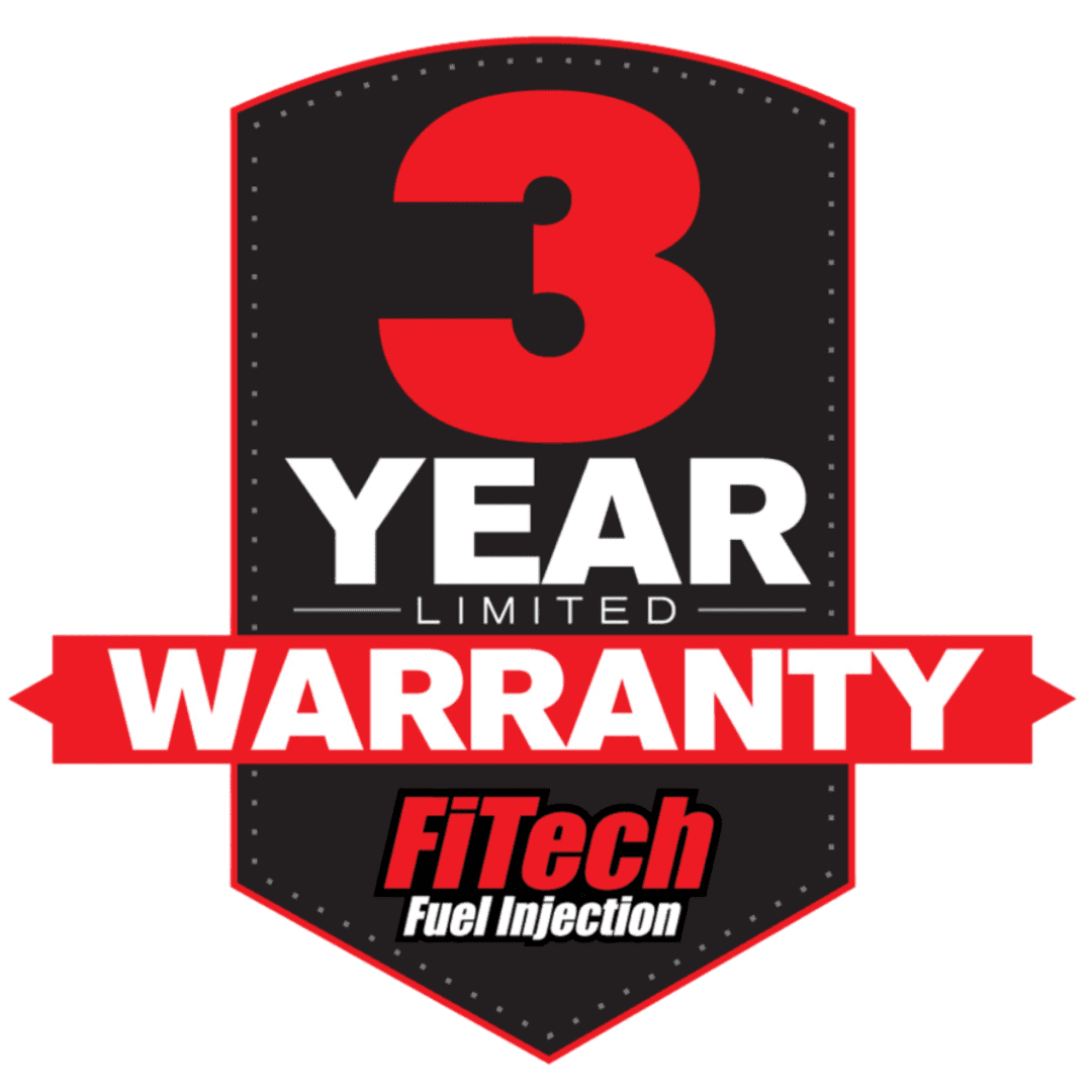3-year limited warranty badge, FiTech Fuel Injection.