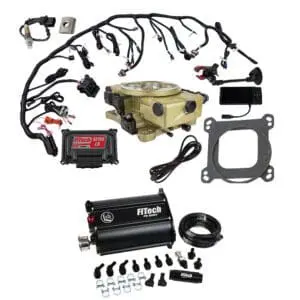 Electronic fuel injection kit with components.