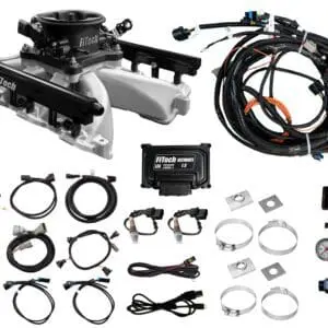 Electronic fuel injection system components and wiring.