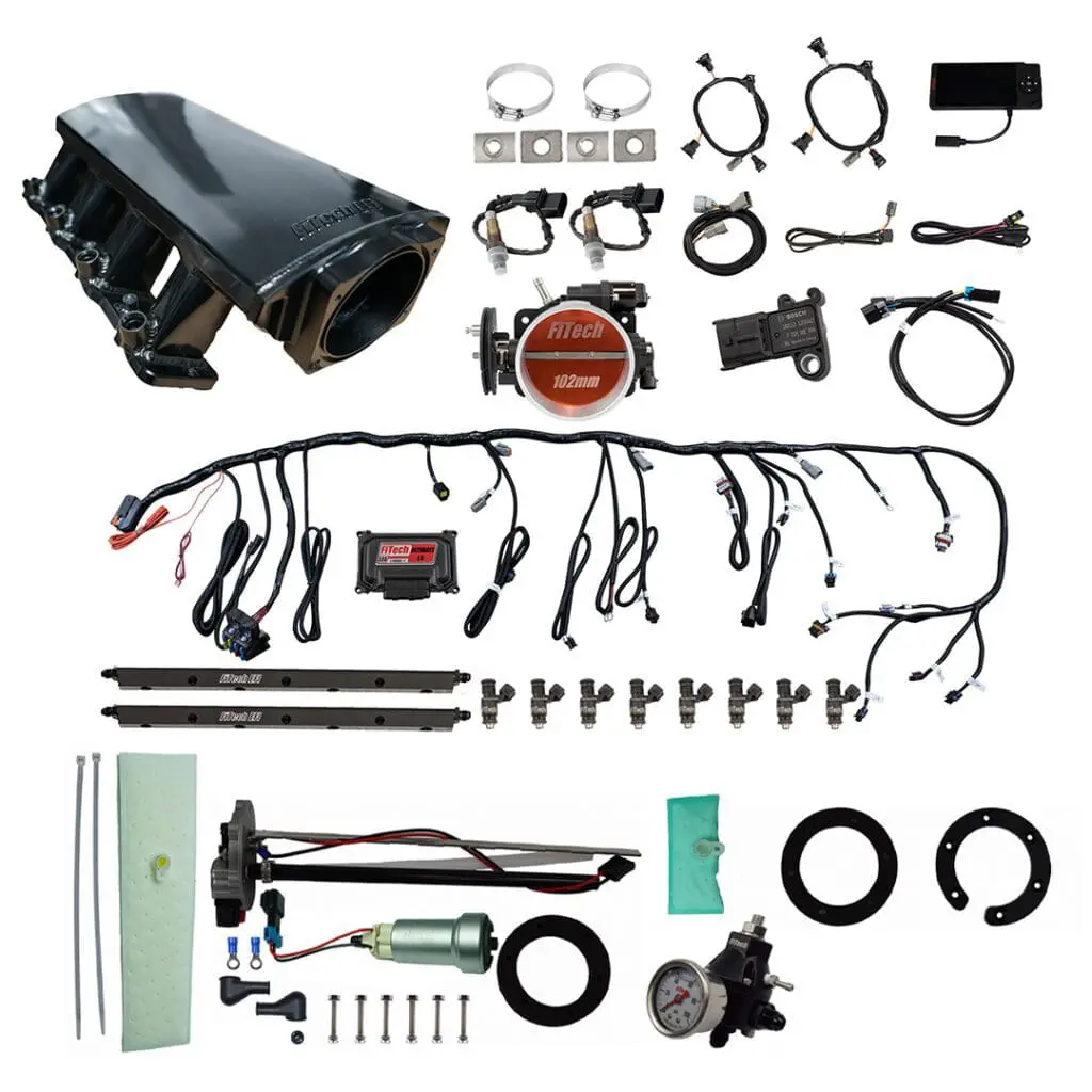 Car engine parts and wiring kit set.