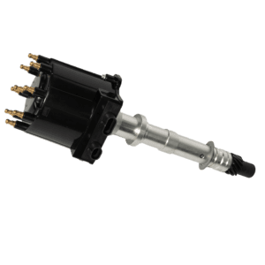 Car distributor on a black background.