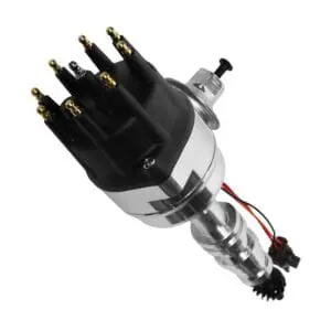 Car engine ignition distributor with wires.