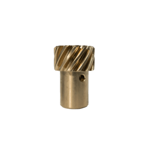 Brass gear on black background.