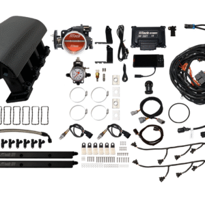 Complete engine wiring harness kit with connectors and clamps.