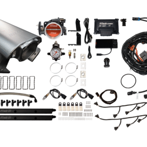 Complete cold air intake system kit with various components and accessories.