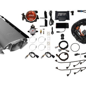 Complete car turbocharger kit with all installation components.