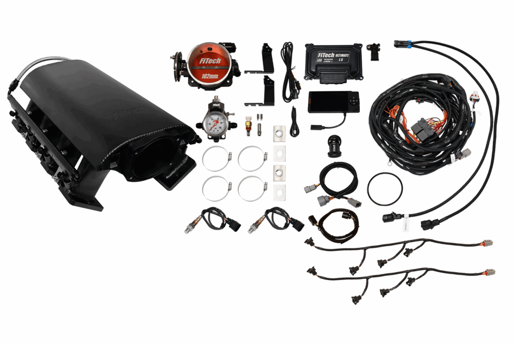 A complete automotive wiring harness kit with connectors and clamps.