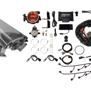 Complete automotive turbocharger installation kit with various components.