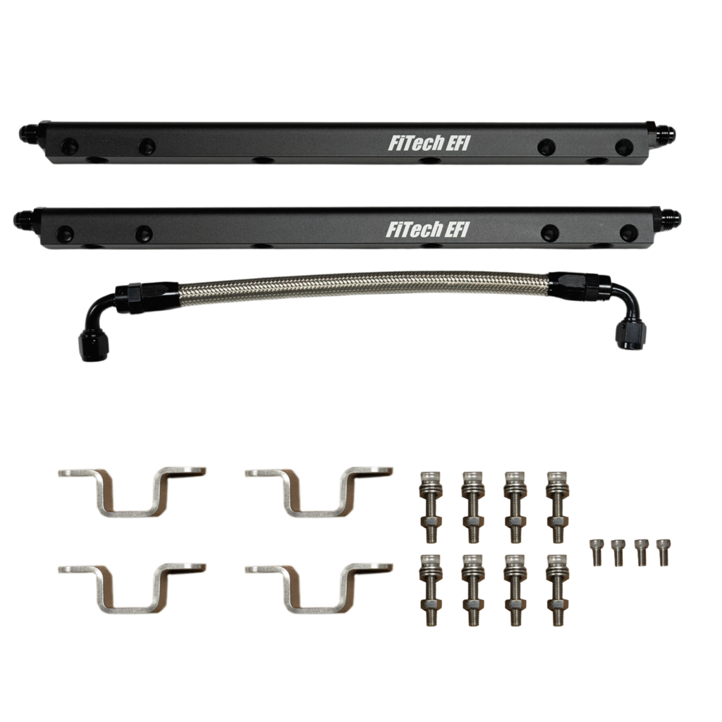 Set of black adjustable gas struts with mounting hardware for lift support.