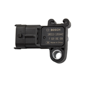 Bosch automotive sensor with mounting hole and electrical connector.