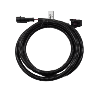 Black coiled cable with connectors on both ends.