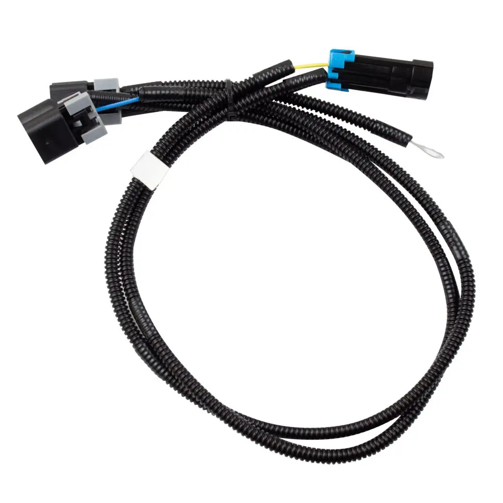 Black electrical cable with connectors on both ends.