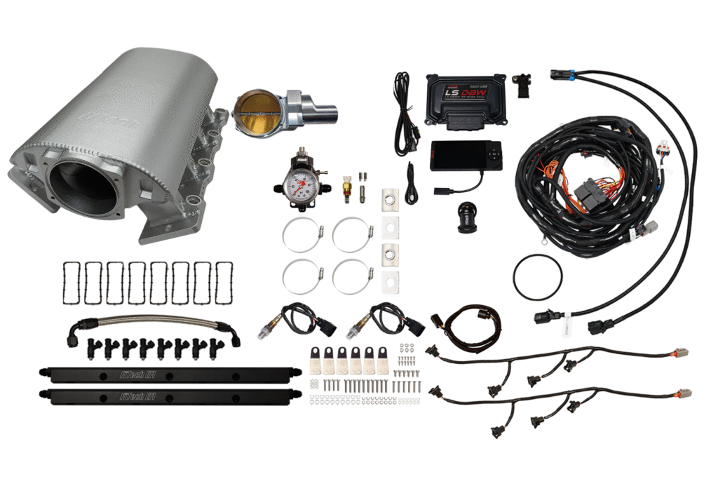 Complete automotive LPG conversion kit with all essential components.